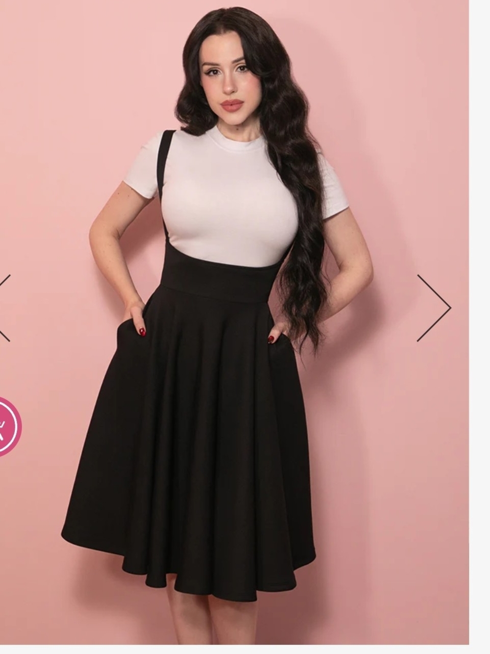 Vixen by Micheline Pitt Black High-Waist Suspender Skirt